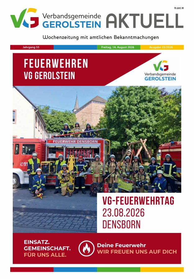 Verbandsgemeinde Gerolstein aktuell Titelblatt 33/2026