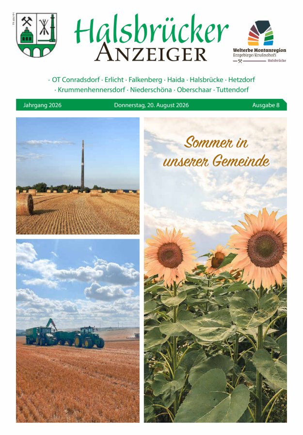 Halsbrücker Anzeiger Titelblatt 08/2026