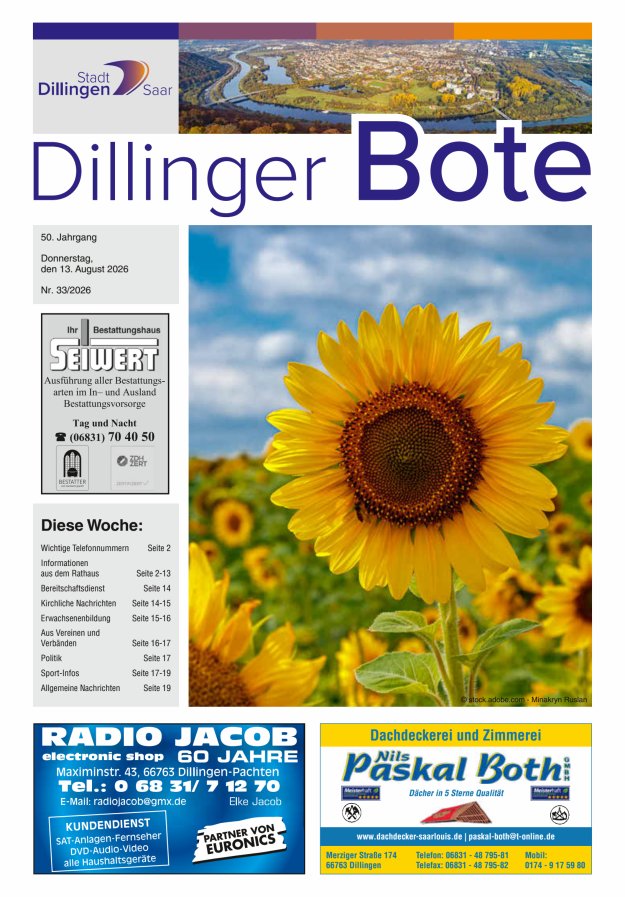 Dillinger Bote Titelblatt 33/2026