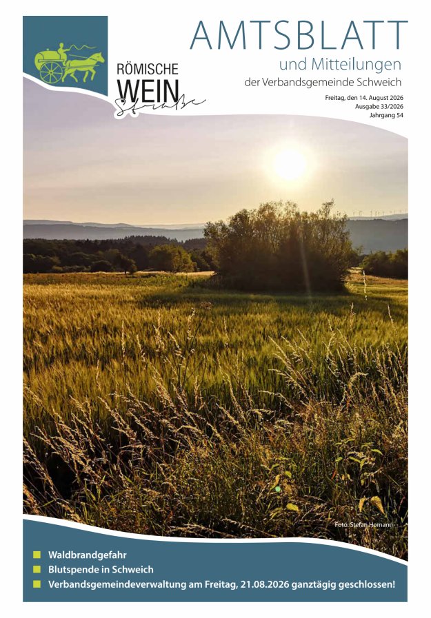 Amtsblatt VG Schweich Titelblatt 33/2026