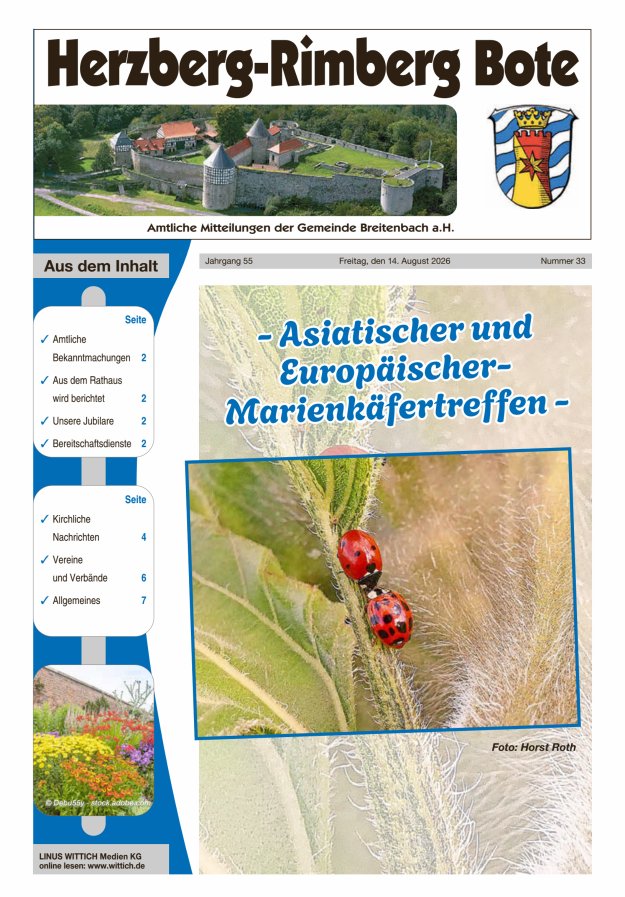 Herzberg-Rimberg Bote Titelblatt 33/2026