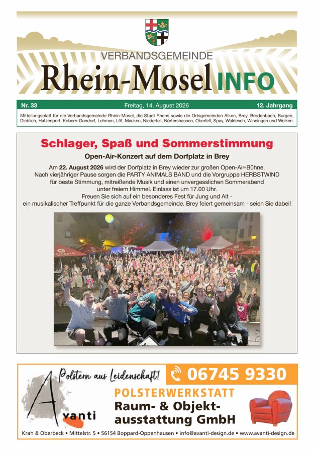 Rhein-Mosel Info Titelblatt 33/2026