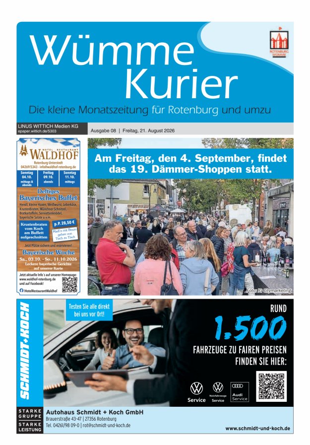 Wümme Kurier Titelblatt 08/2026