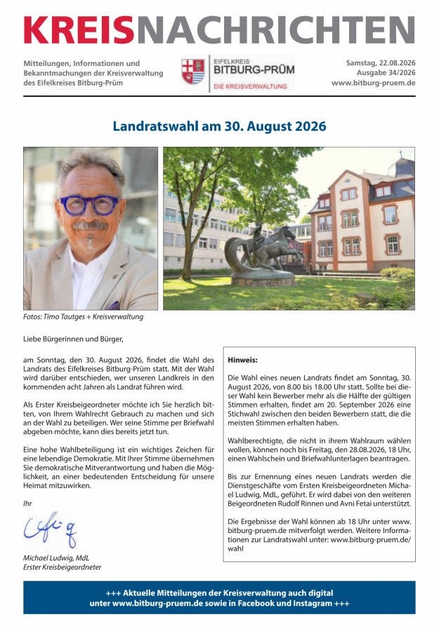 Kreis Bitburg-Prüm Titelblatt 34/2026