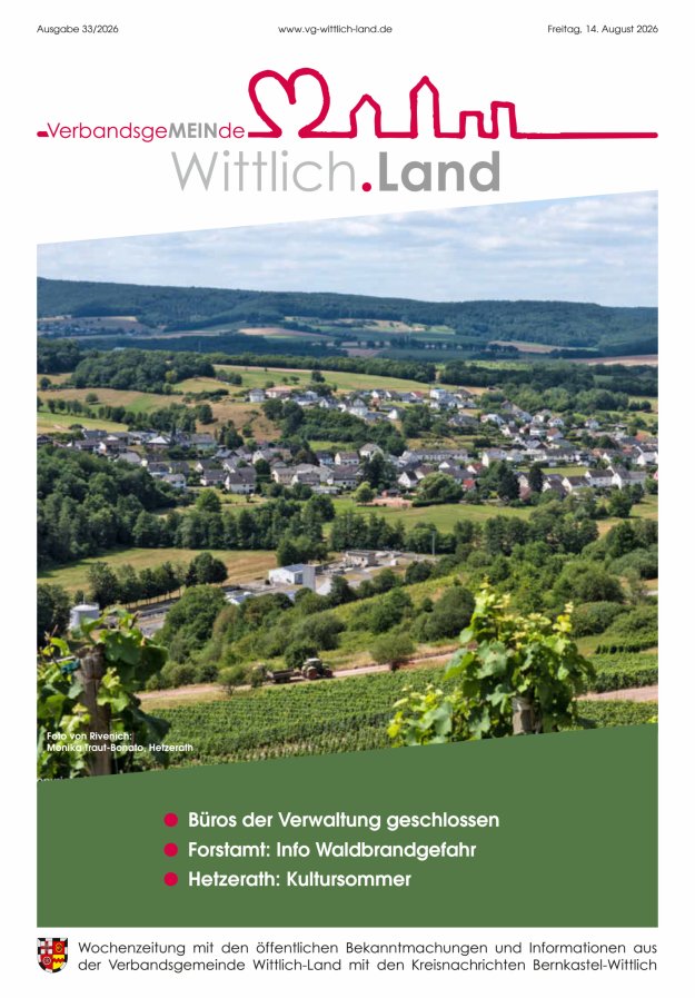 Mein Wittlich.Land Titelblatt 33/2026