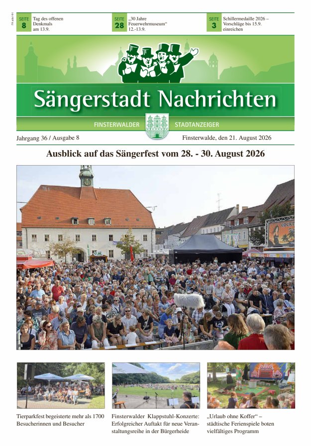 Sängerstadt Nachrichten  Titelblatt 08/2026