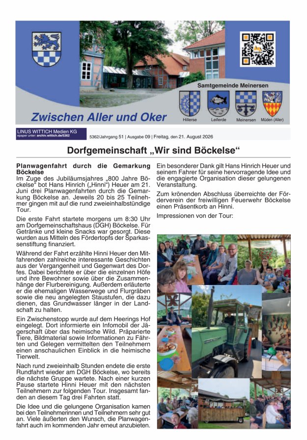 Zwischen Aller und Oker Titelblatt 09/2026
