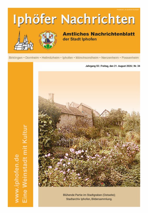 Iphöfer Nachrichten Titelblatt 34/2026