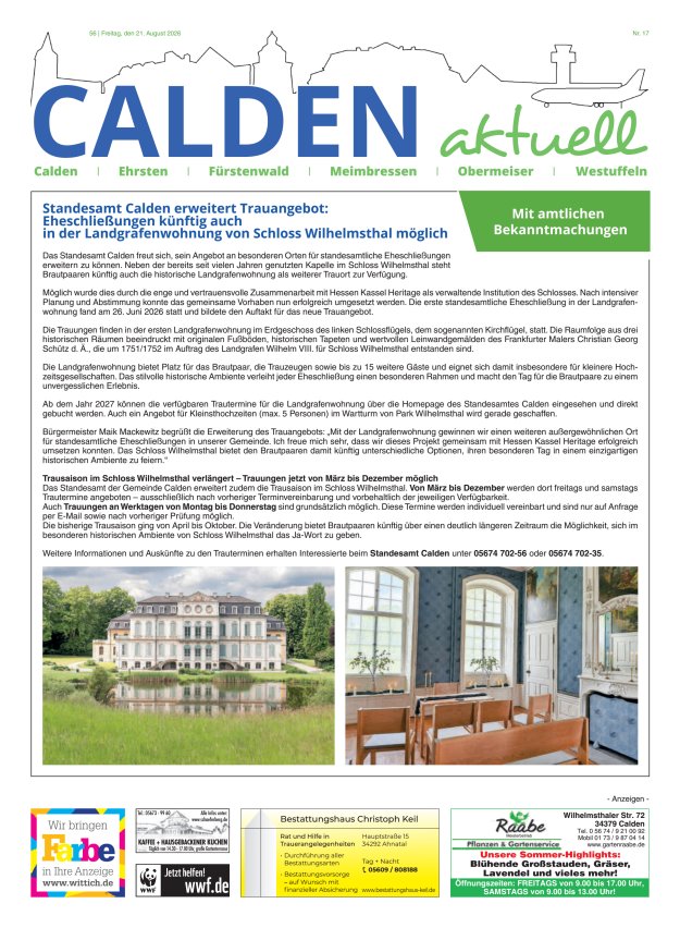 Calden aktuell Titelblatt 17/2026