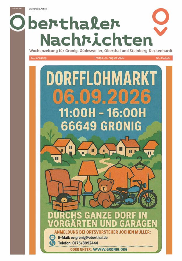 Oberthaler Nachrichten Titelblatt 34/2026