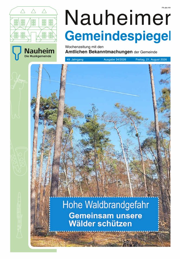 Nauheimer Gemeindespiegel Titelblatt 34/2026