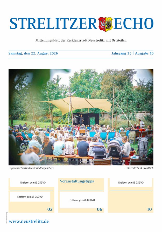 Strelitzer Echo Titelblatt 10/2026