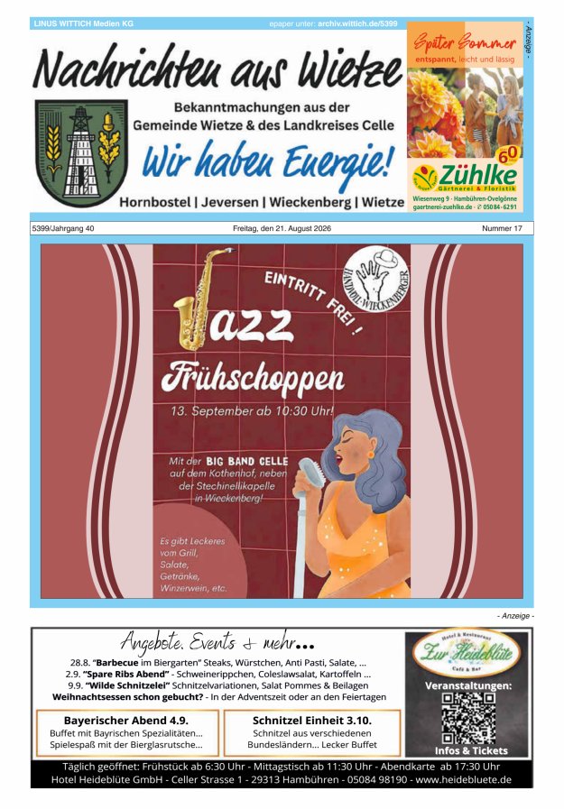Nachrichten aus Wietze Titelblatt 17/2026
