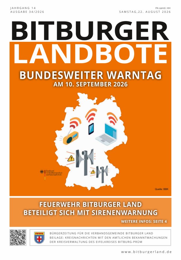 Bitburger Landbote Titelblatt 34/2026