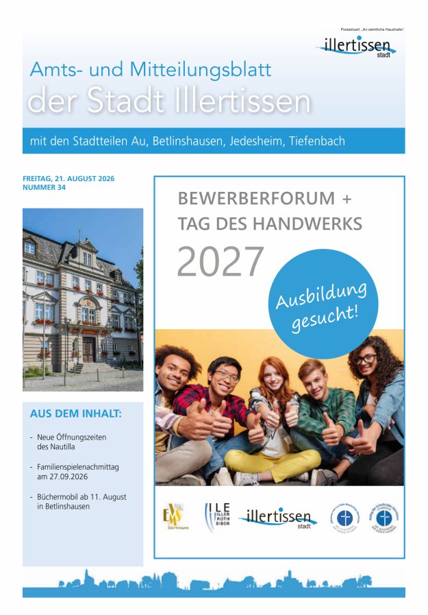 Amts- und Mitteilungsblatt Stadt Illertissen Titelblatt 34/2026