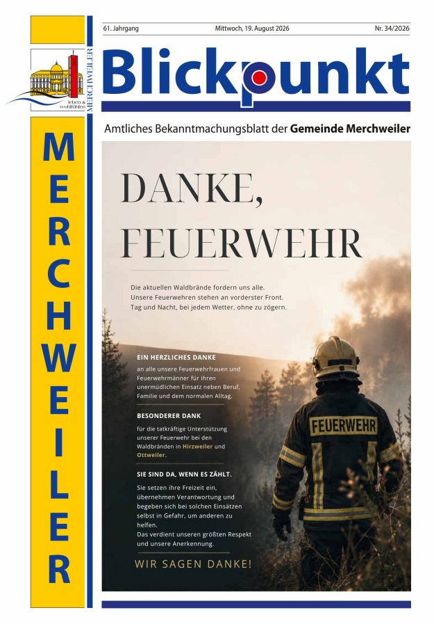 Blickpunkt Merchweiler Titelblatt 34/2026