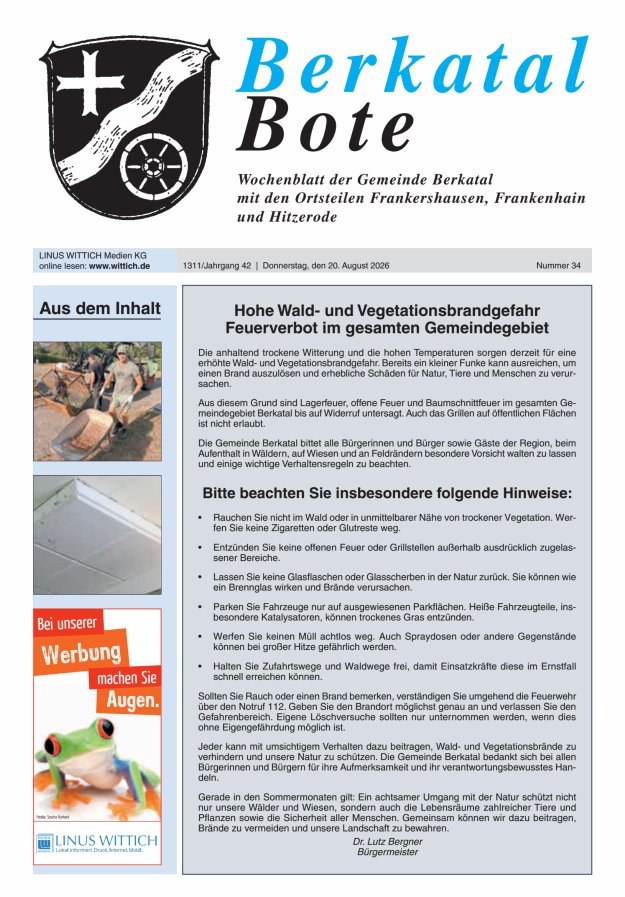 Berkatal Bote Titelblatt 34/2026