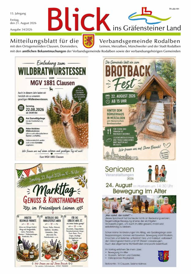Blick ins Gräfensteiner Land VG Rodalben Titelblatt 34/2026