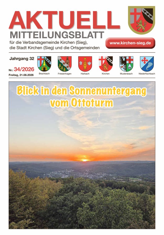 Aktuell - Mitteilungsblatt für die VG Kirchen (Sieg) Titelblatt 34/2026