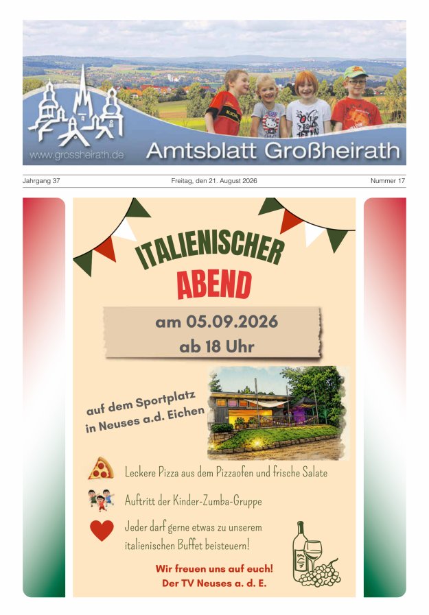 Amtsblatt Großheirath Titelblatt 17/2026
