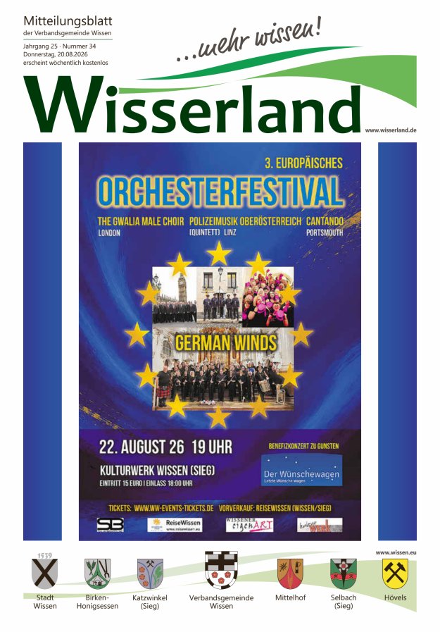 Mitteilungsblatt Wissen - Wisserland...mehr wissen! Titelblatt 34/2026