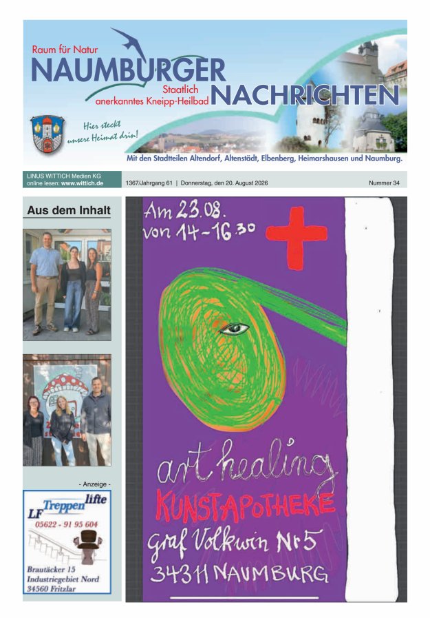 Naumburger Nachrichten Titelblatt 34/2026