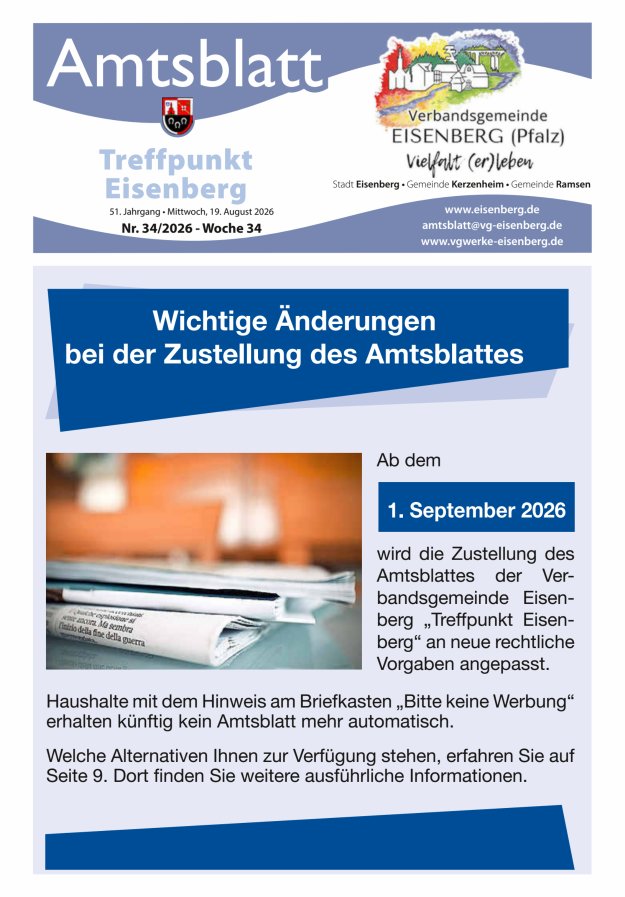 Treffpunkt Eisenberg Titelblatt 34/2026