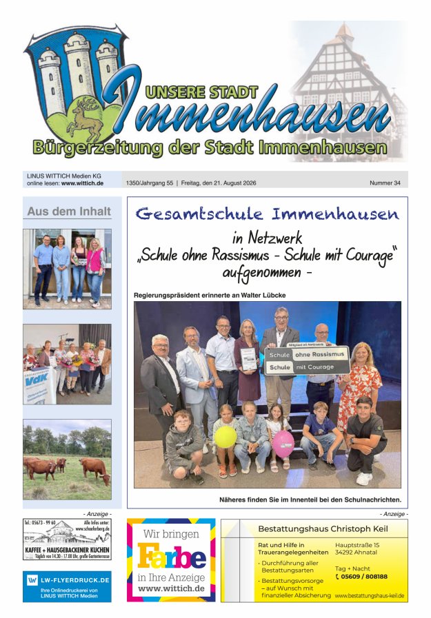 Unsere Stadt Immenhausen Titelblatt 34/2026