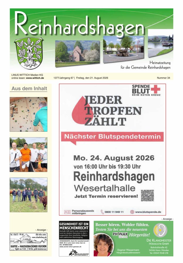 Unser Blättchen Titelblatt 34/2026