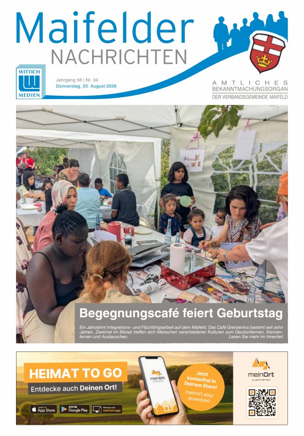 Maifelder Nachrichten - Wochenzeitung der Verbandsgemeinde Maifeld Titelblatt 34/2026