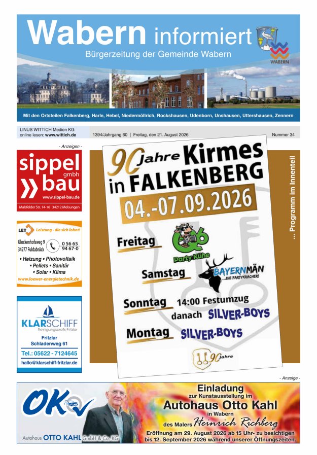 Wabern informiert Titelblatt 34/2026