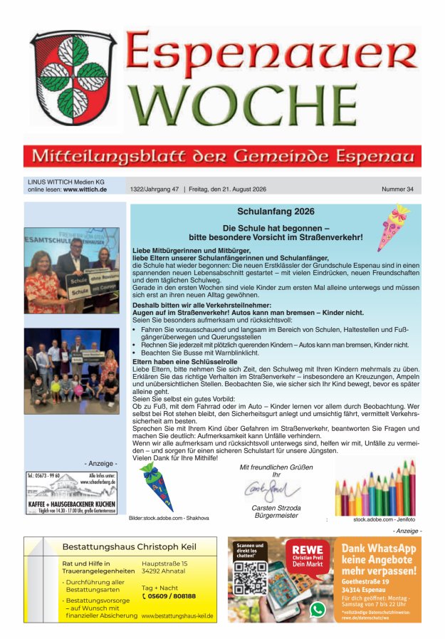 Espenauer Woche Titelblatt 34/2026