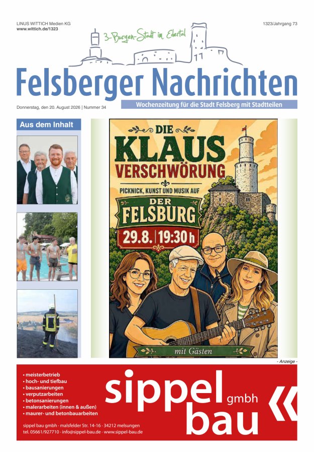 Felsberger Nachrichten Titelblatt 34/2026