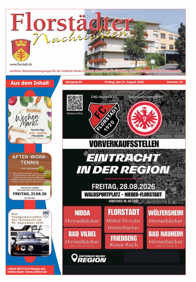 Florstädter Nachrichten Titelblatt 34/2026