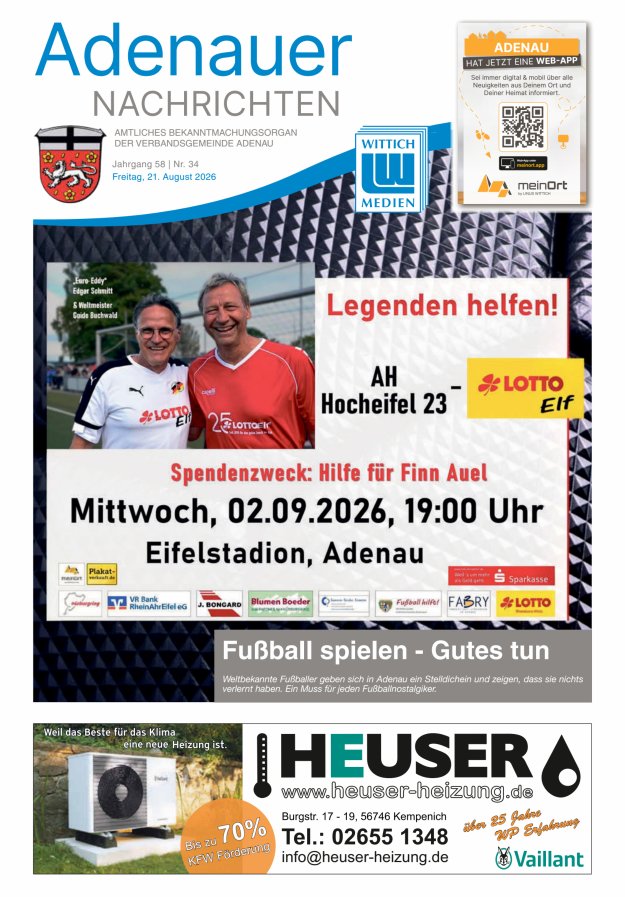 Adenauer Nachrichten Titelblatt 34/2026
