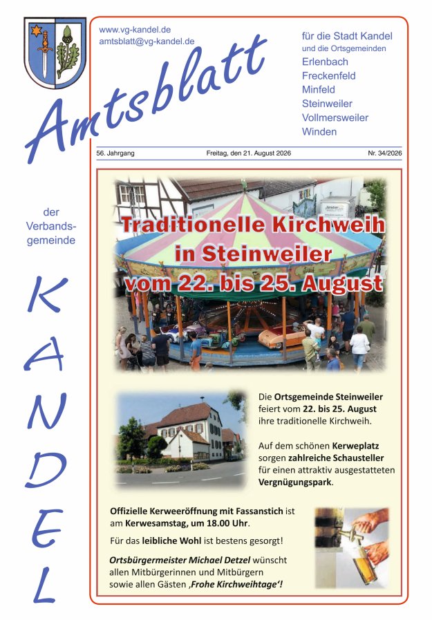 Amtsblatt VG Kandel Titelblatt 34/2026