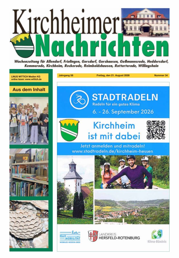 Kirchheimer Nachrichten Titelblatt 34/2026