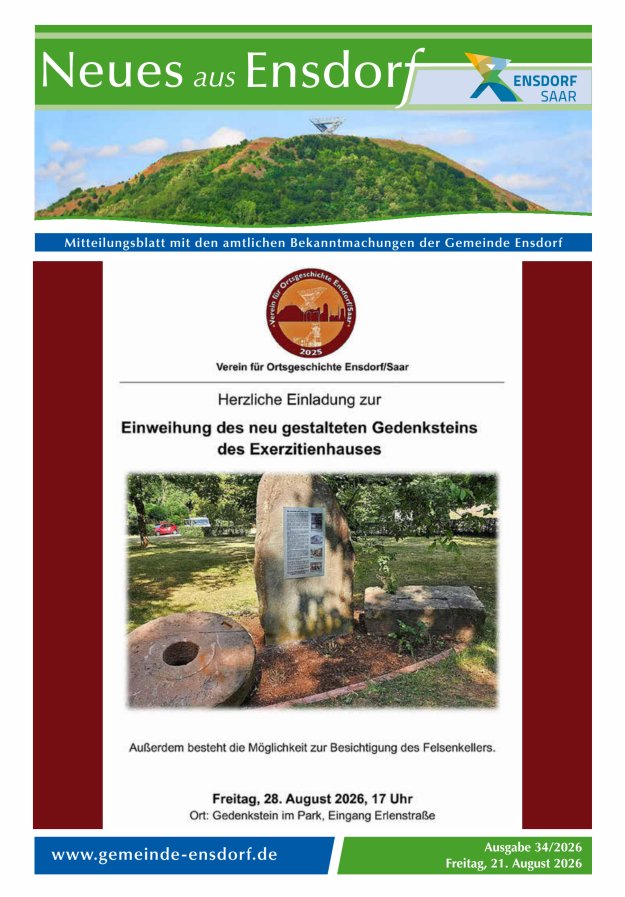Neues aus Ensdorf Titelblatt 34/2026