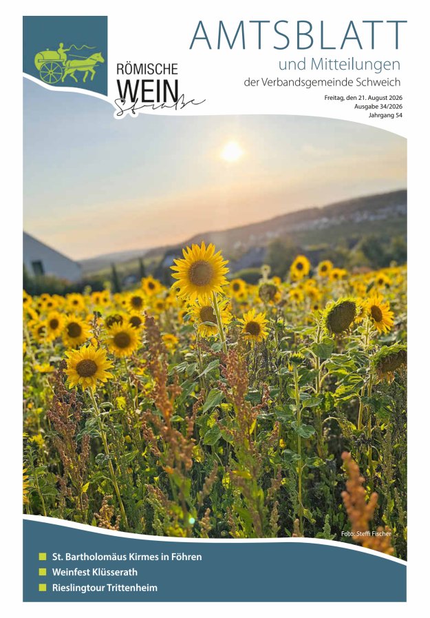 Amtsblatt VG Schweich Titelblatt 34/2026