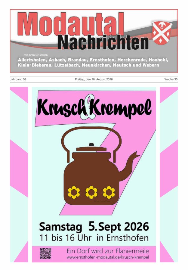 Modautal-Nachrichten Titelblatt 18/2026