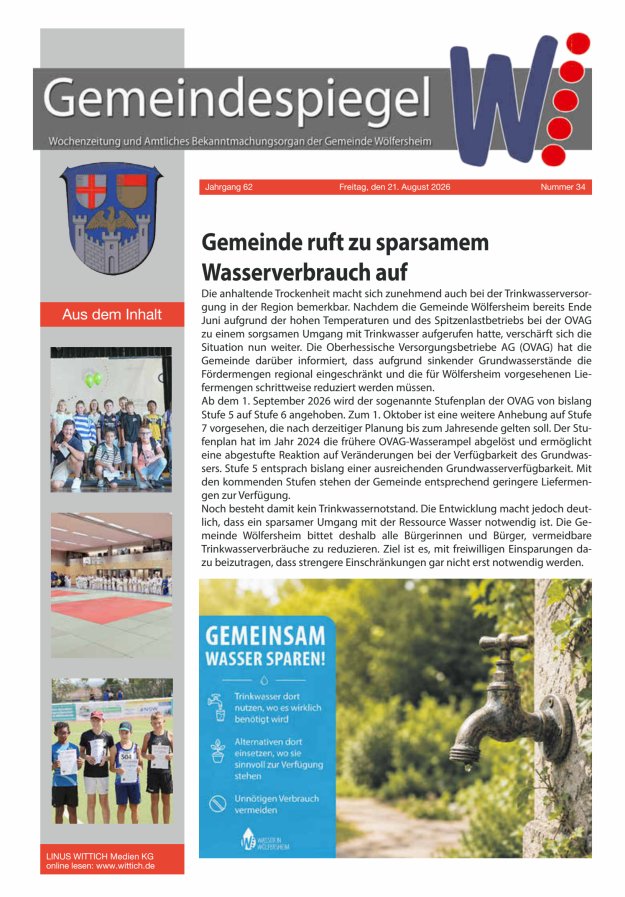Der Gemeindespiegel Titelblatt 34/2026