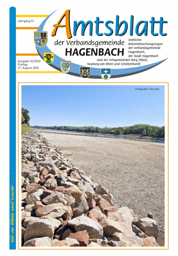 Amtsblatt der VG Hagenbach Titelblatt 34/2026