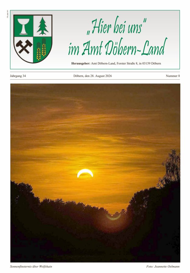 Amtsblatt für das Amt Döbern-Land (Nichtamtl. Teil) Titelblatt 08/2026