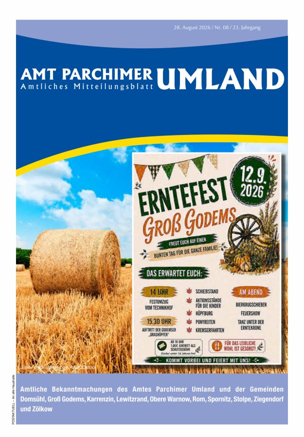 Amt Parchimer Umland Titelblatt 08/2026
