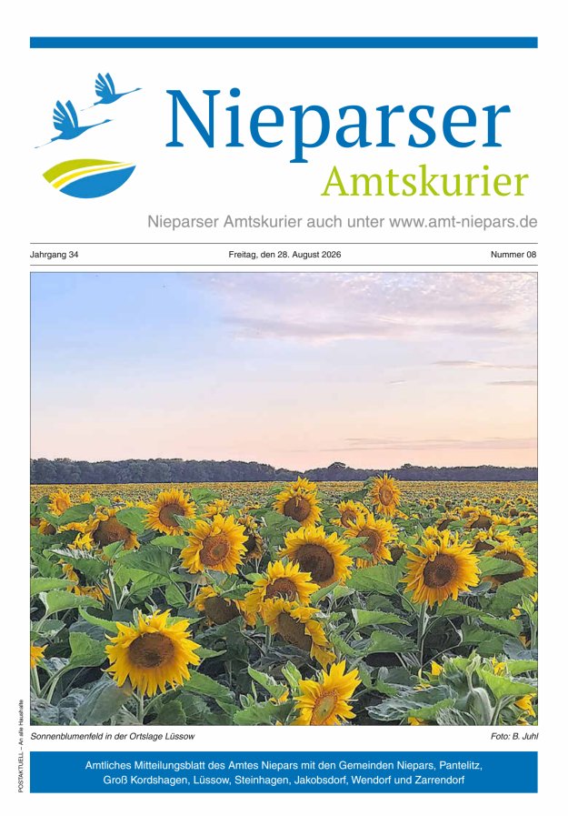 Nieparser Amtskurier Titelblatt 08/2026