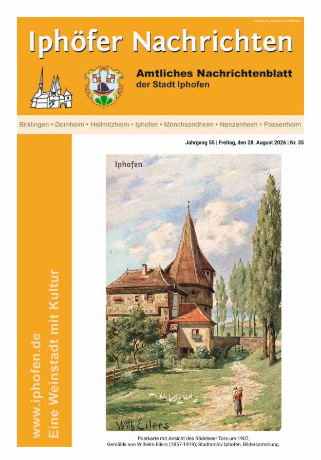 Iphöfer Nachrichten Titelblatt 35/2026