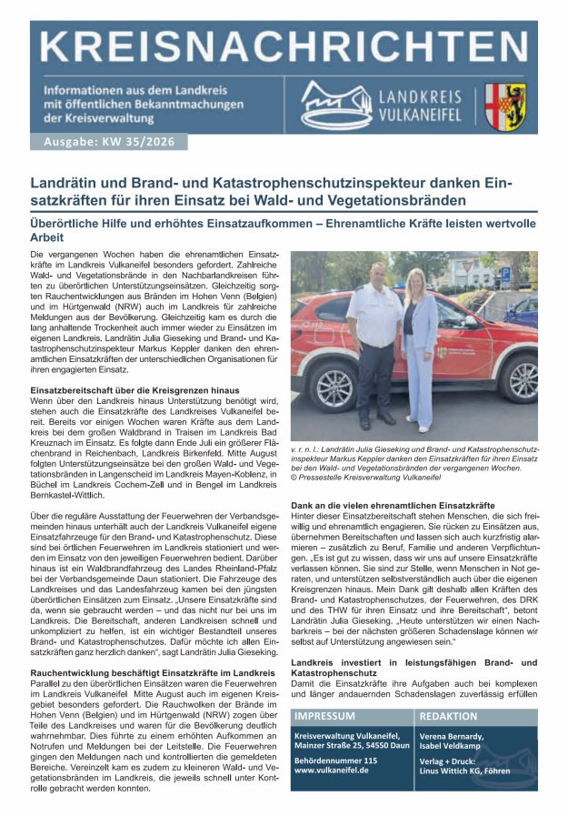Kreisnachrichten Titelblatt 35/2026