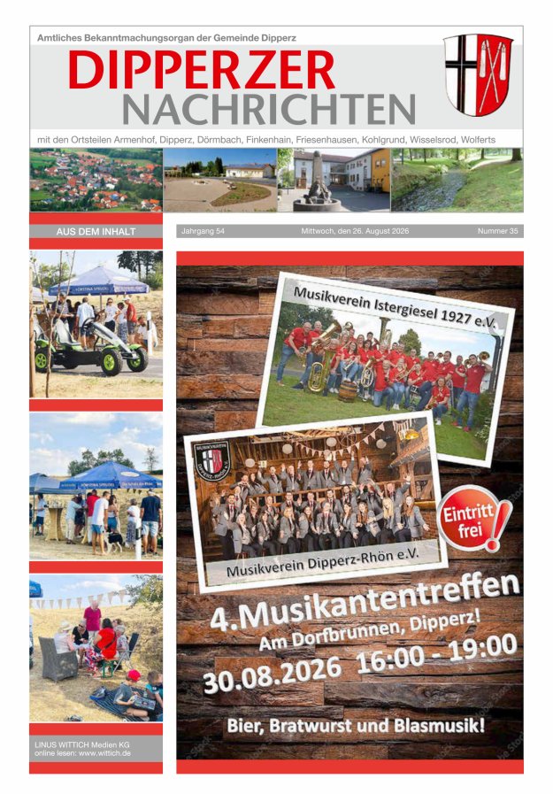 Dipperzer Nachrichten Titelblatt 35/2026