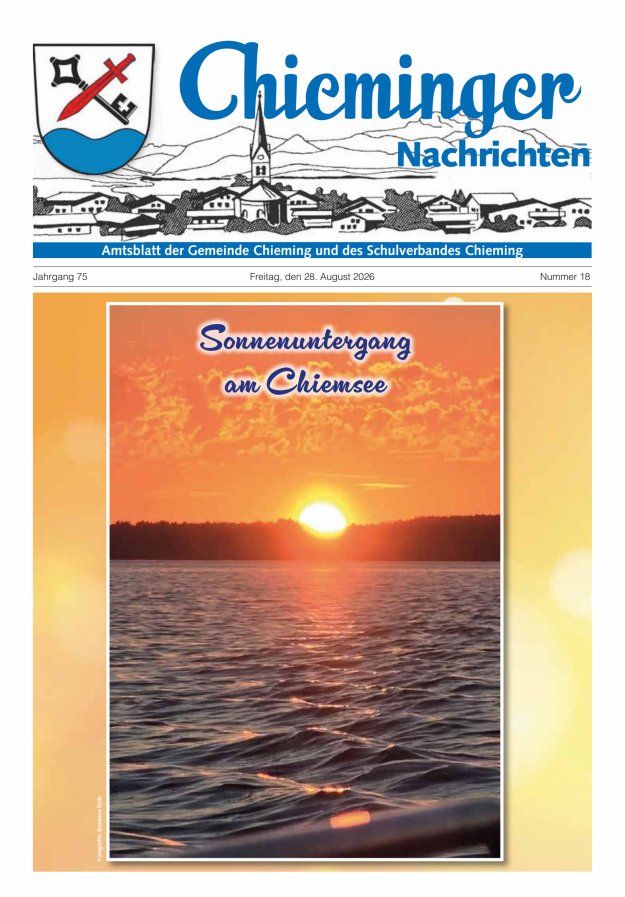 Chieminger Nachrichten Titelblatt 18/2026