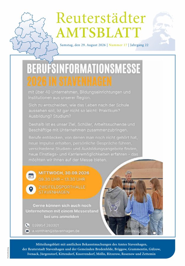 Reuterstädter Amtsblatt Titelblatt 17/2026